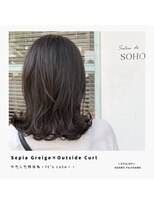 サロン ド ソーホー 蕨(Salon de SOHO) 【セピアグレージュ×外はねカール】