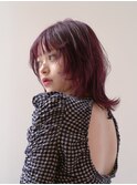 レイヤーカット**ピンクカラー*顔周りレイヤー