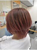ショート×ピンクグラデーション