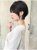 みね耳掛けショートボブでスッキリ!30代40代50代新宿丸顔面長