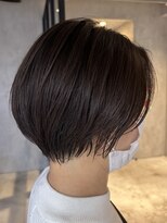 エリマ 調布(elima) レディースショートボブ丸み透け感艶感カラーチョコブラウン