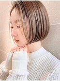 グランマッシュ/細めハイライト/ショート/白髪ぼかし/小顔/新宿