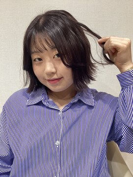 グラスヘア 石垣店(Grass Hair) 切りっぱなしボブ 外ハネ スタイル