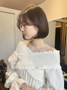 エメ 北花田(Aime) 艶感ショートボブ20代30代40代前髪あり小顔ひし形似合わせカット