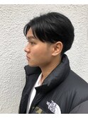 センターパート×マッシュ