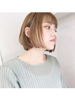 リコバイアフロート(riko by afloat)&nbsp;切りっぱなしボブ×ニュアンスカラーカーキベージュ【riko立野】