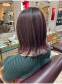 簡単スタイリング大人ミディアムヘア☆透明感バイオレットカラー