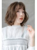 暗髪段カットくせ毛風外巻きパーマ結べるボブY越谷10代20代30代