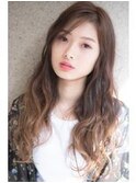 フリンジバング/ベイビーピンク/カシスレッド/ふんわりカール