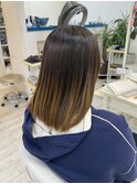 艶ストレート/前髪/アンブレラカラー/こなれミディ　新籾