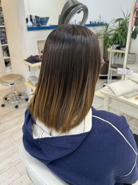 アルターシェリー(aL-ter che'rie) 艶ストレート/前髪/アンブレラカラー/こなれミディ　新籾