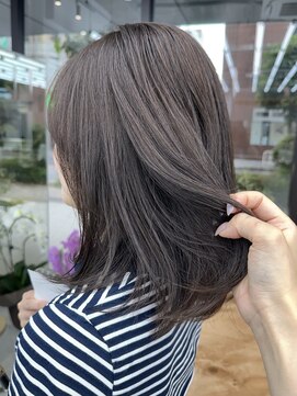 ビューブルー 亀戸錦糸町(VIEW BLUE) ◎美髪カールオリーブグレージュロングセミディ似合わせ前髪