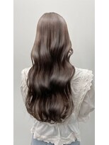 ヘアーズファイン(hair's fine) 韓国風レイヤー大人ロングワンカールベージュカラー