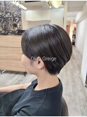 ショートヘア×ブリーチなしオリーブグレージュ