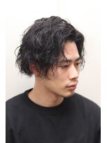 ヘアーアンドグルーミング ヨシザワインク(HAIR&GROOMING YOSHIZAWA Inc.)&nbsp;スパイラルパーマミディアムウェーブ束感バーバー理容室波巻き