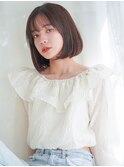 ANGELICA ぱつっと内巻きボブ×ビターブラウン