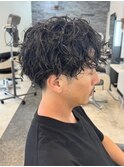 宇都宮メンズカットメンズパーマmen's波巻きパーマツイスパ眉毛