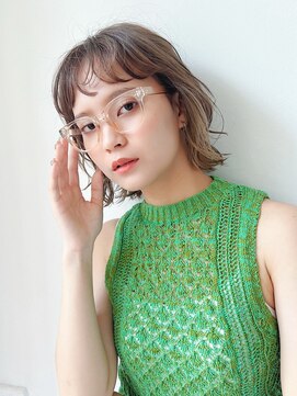 ルカリエ(LUCA:Rie) くびれ外ハネボブ×抜け感ヘア×ミルキーベージュ