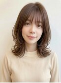 イメチェン◎くびれレイヤー暗髪グレージュ透明感夏カラー