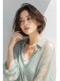ショートボブ/大人女性/ブラウンアッシュ/白髪ぼかし/脱白髪染め
