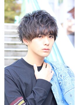 ネイビー(NAVY) グランジスマートマッシュ無造作ショートで好感度○ビジカジ