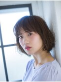 ナチュラルくせ毛風外 人ボブ