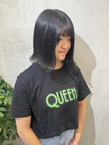 ロンドエニカ 大宮(Lond enika)&nbsp;透明感あふれるぱっつんボブ×ブルーブラック