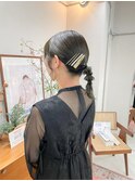 20代30代大人可愛いお呼ばれスタイル編みおろしグレージュ