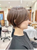 斜めバング/丸みショートボブ/20代30代40代