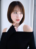 エインアンリー 表参道(AIN.ANLY.) ◯ぱっつん前髪流し前髪鎖骨ミディアムボブ耳かけボブパーマ小顔