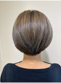ハイライトカラー,ショートボブ,グレージュ,透明カラー【草加】