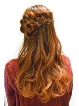 ナチュール(naturl) 編み込みお花のダウンスタイル