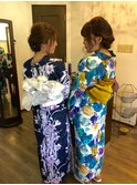 浴衣の着付けとヘアーセット