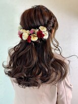 セシルヘアー なんば店(Cecil hair)&nbsp;二次会ハーフアップヘアセット★結婚式グレージュフェアリー