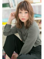 ミック ヘアアンドメイク アップ 駒込店(miq Hair&Make up)&nbsp;フレンチガーリー♪ヌーディーカラーなみなみウェーブb1
