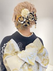 3127ヘアアレンジ成人式　卒業式　袴振袖　披露宴　結婚式