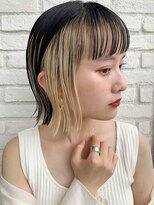 ロンドワン 三宮元町(Lond one)&nbsp;ボブ×インナーカラー/イヤリングカラー☆ブリーチ/ハイトーン