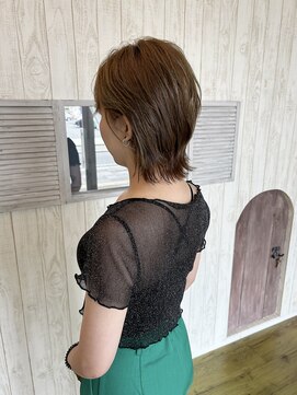 ルヴェール 北方店(LeVert) 外ハネレイヤーボブ/髪質改善oggiottoトリートメント