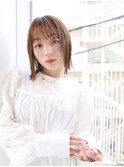 ぱっつんボブ/透け感/細めハイライト/ウェットヘア/馬車道
