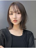 レイヤーボブ フェイスレイヤー 韓国へア 外ハネ A0815