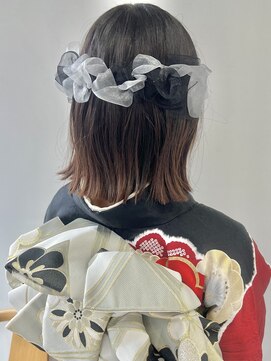 ヘアー アイス 御器所本店(HAIR ICI) 成人式◎大人綺麗めボブヘアセット×リボンアレンジ