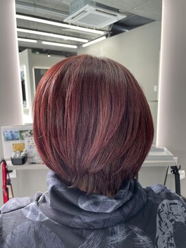 バディ 中野駅前店(BUDDY) 白髪を活かしたカシスピンク【中野美容室/東中野】