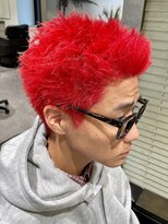 ヨシザワインク バンダイ(YOSHIZAWA Inc. BANDAI)&nbsp;赤髪スパイキーショートメンズ刈り上げなし短髪眉毛カット床屋