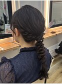 編みおろし &nbsp;お呼ばれヘア &nbsp;ミディアムヘア