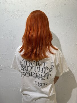 アジールヘア 池袋東口店(agir hair) ブリーチ&ダブルカラービビットオレンジハイトーン池袋東口