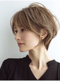 ◇大人可愛い20代30代40代50代前下がりショートボブ丸みショート