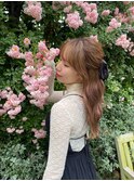大人甘めハーフアップアレンジ