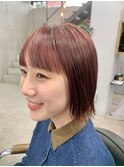 20代30代40代大人可愛いシアーピンクレッド透明感外ハネ