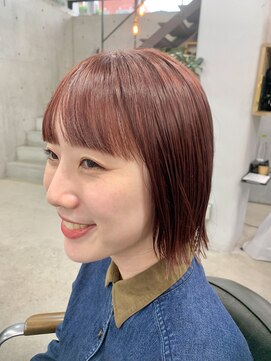 ヘアー アイス 御器所本店(HAIR ICI) 20代30代40代大人可愛いシアーピンクレッド透明感外ハネ