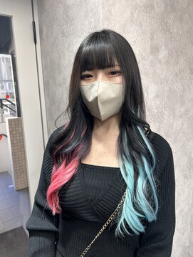 ティアム 渋谷店(Tiam shibuya) 黒髪/前髪パーマ/グレーベージュ/レイヤーロング/インナーカラー